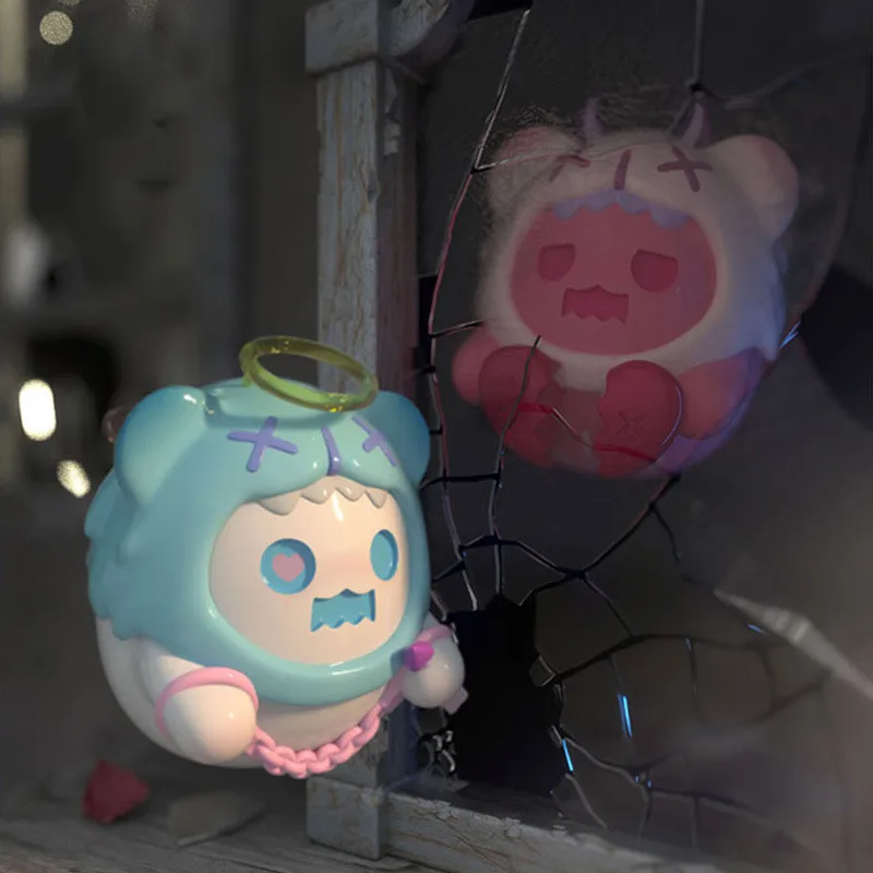 Blind Box-figura de acci&oacute;n Original de SHINWOO, oso fantasma, amor o muerte, Anime, sorpresa, bolso de adivinaci&oacute;n, modelo de dibujos animados, colecci&oacute;n de juguetes de regalo-4