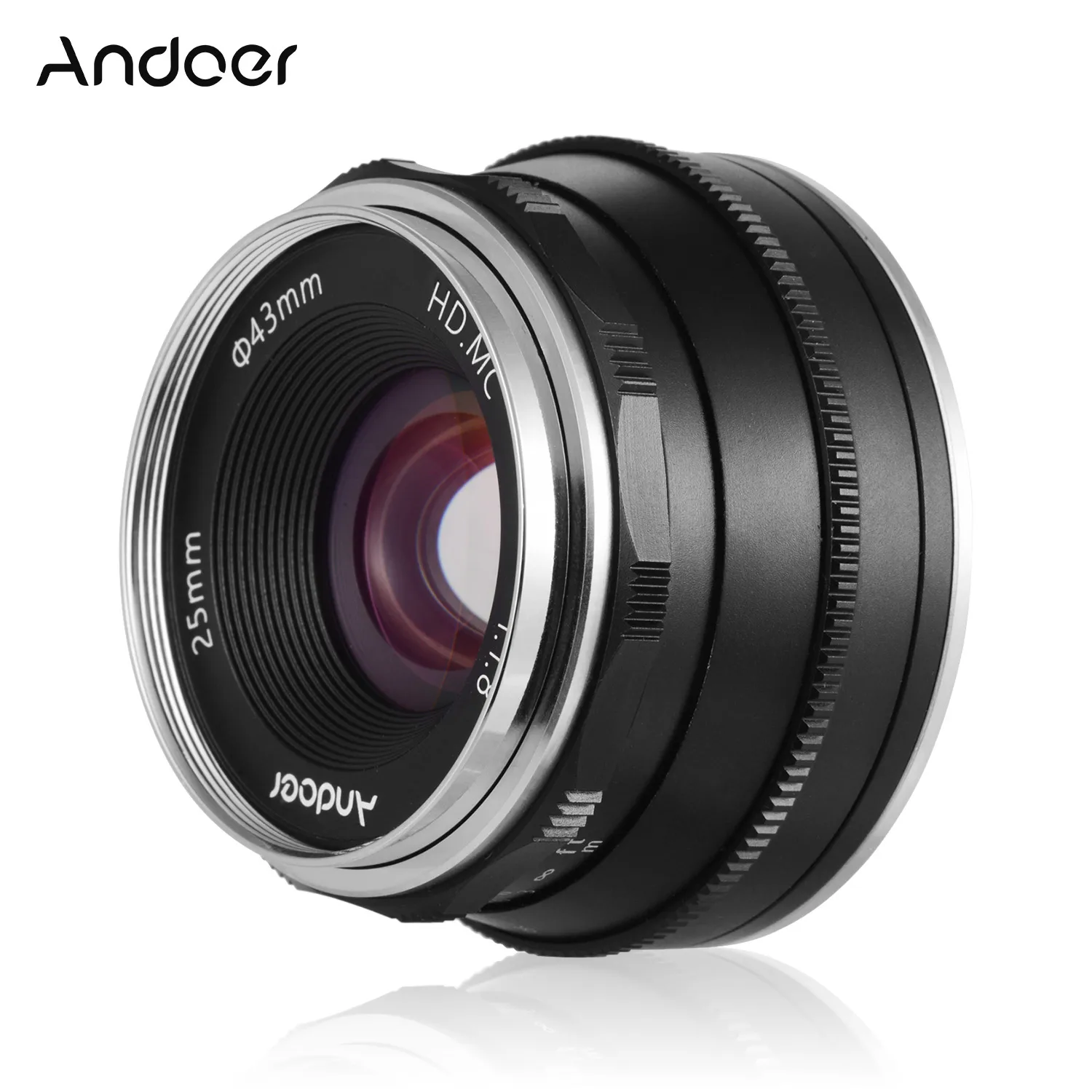 

Andoer for Fujifilm FX-Mount Mirrorless Canon EOS Olympus Camera 25mm F1.8 Manual Focus camera Lens Large Aperture Photography