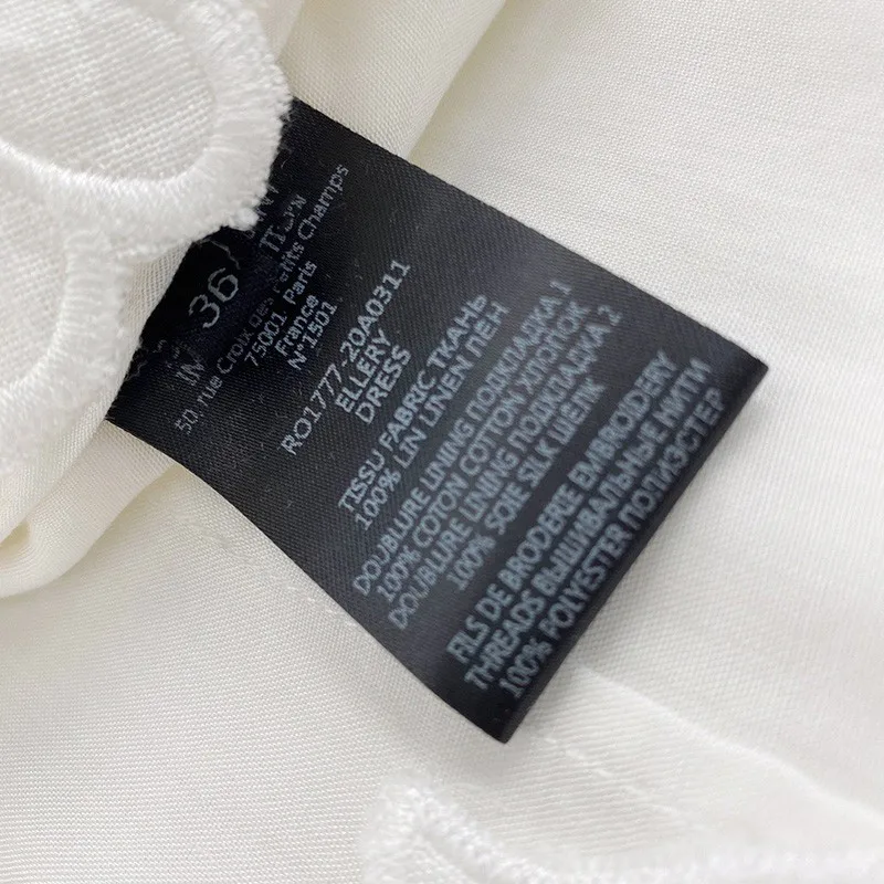 

2021 Spring Top Quality Women Clothing England Style Fashion Hollow Out Lace Solid White Linen Dresses