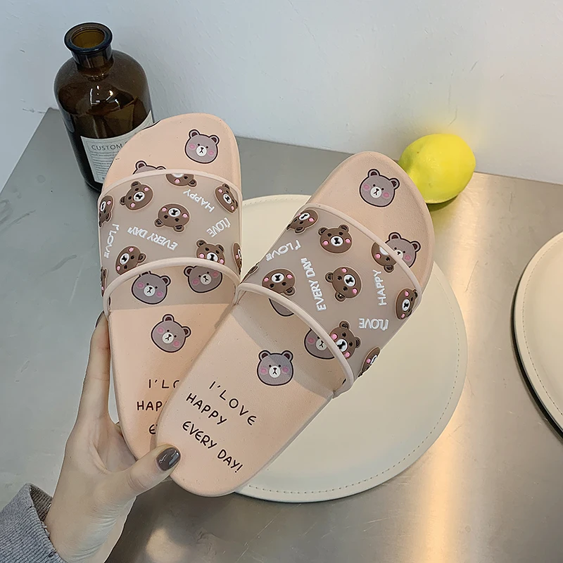 Шлепанцы женские из ПВХ летние с мультяшным принтом | Обувь