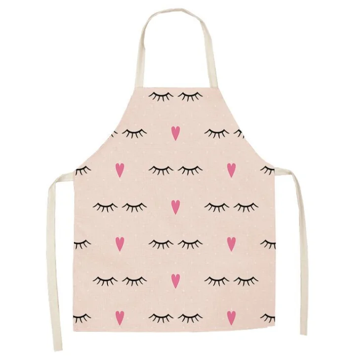 

100pcs Bronzing Eyelash Pattern Kitchen Apron Women Adult Home Cooking Baking Cleaning Aprons Bibs Eyelash Kitchen Tools hot
