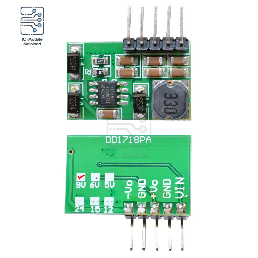 DD1718PA with pins 3-18V turn to positive and negative 5V 6V 9V 12V 15V 24V DC Step Up Boost Converter Power Supply Module