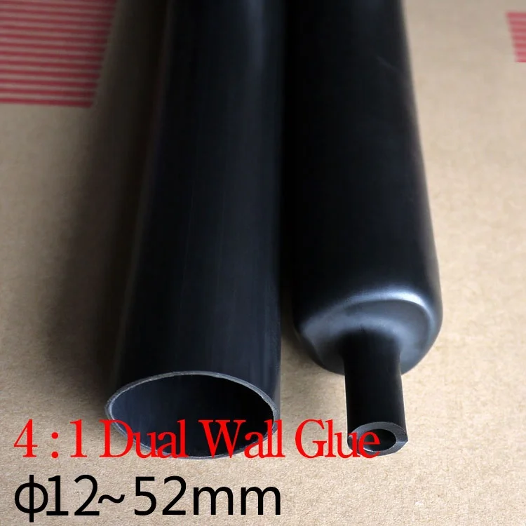 

Diameter 12~52mm PE 4:1 Ratio Heat Shrinking Tube Adhesive Lined Dual Wall With Thick Glue Wire Wrap Waterproof Kit Cable Sleeve