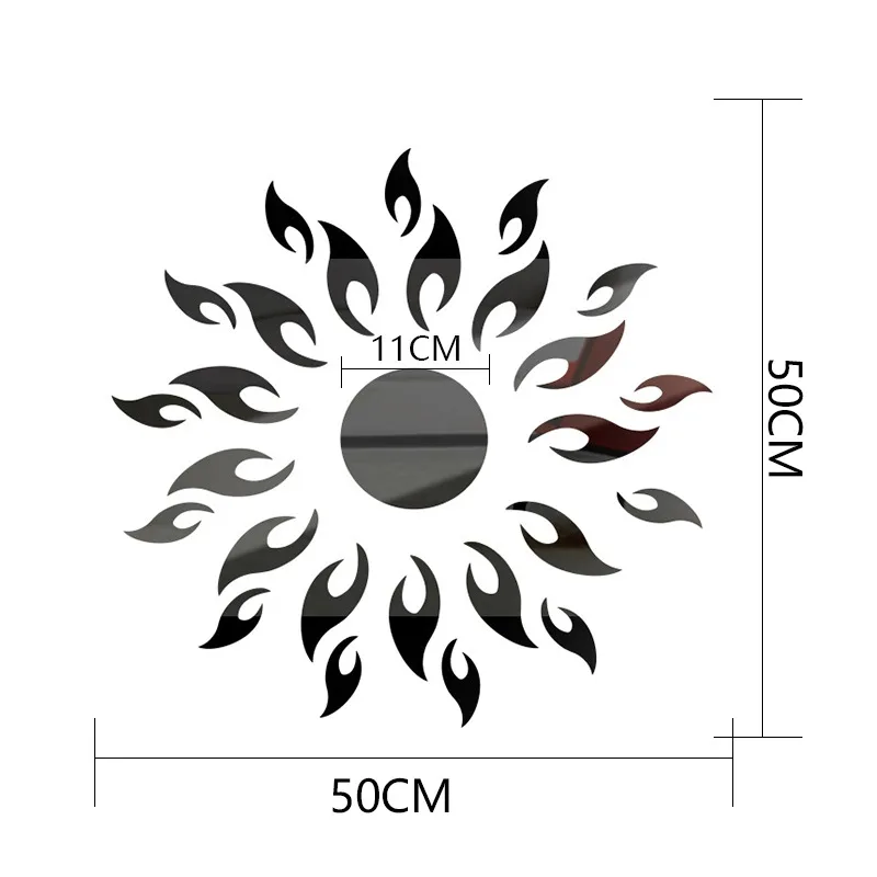 

DIY Sun Mirror Wall Sticker 3D TV Background Stickers Wall Decor Decal Stickers Art Mural bedroom Bath Room Decoration mirror