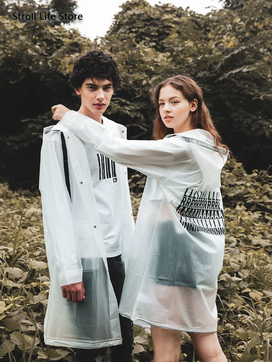 Длинное прозрачное дождевик женский и мужской непромокаемый прозрачный куртка