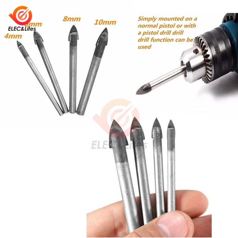 

4Pcs/set 7Pcs/set Cermic glass marble drill bit kit suit Carbide Drill 3/4/5/6/8/10/12mm 100% High Quality