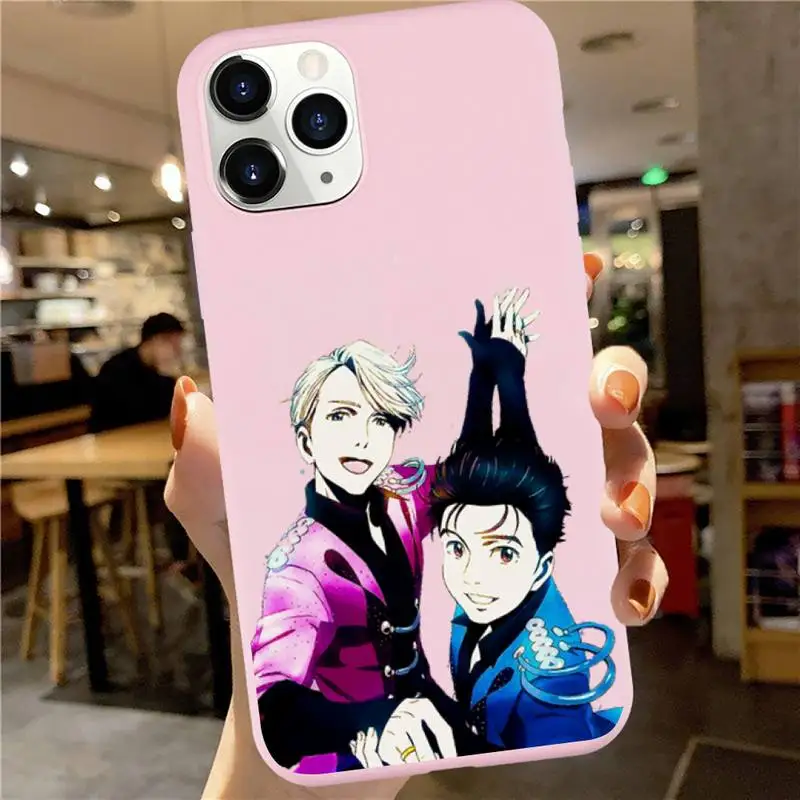 

Yuri on Ice anime Anti-fall luxury Phone Case cover Candy Color for iPhone 6 7 8 11 12 s mini pro X XS XR MAX Plus