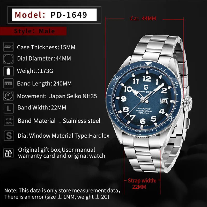 

PAGANI DESIGN Mechanical Watches For Men Luxury Automatic Watch Men Stainless Steel Waterproof Fashion Wristwatch relojes hombre