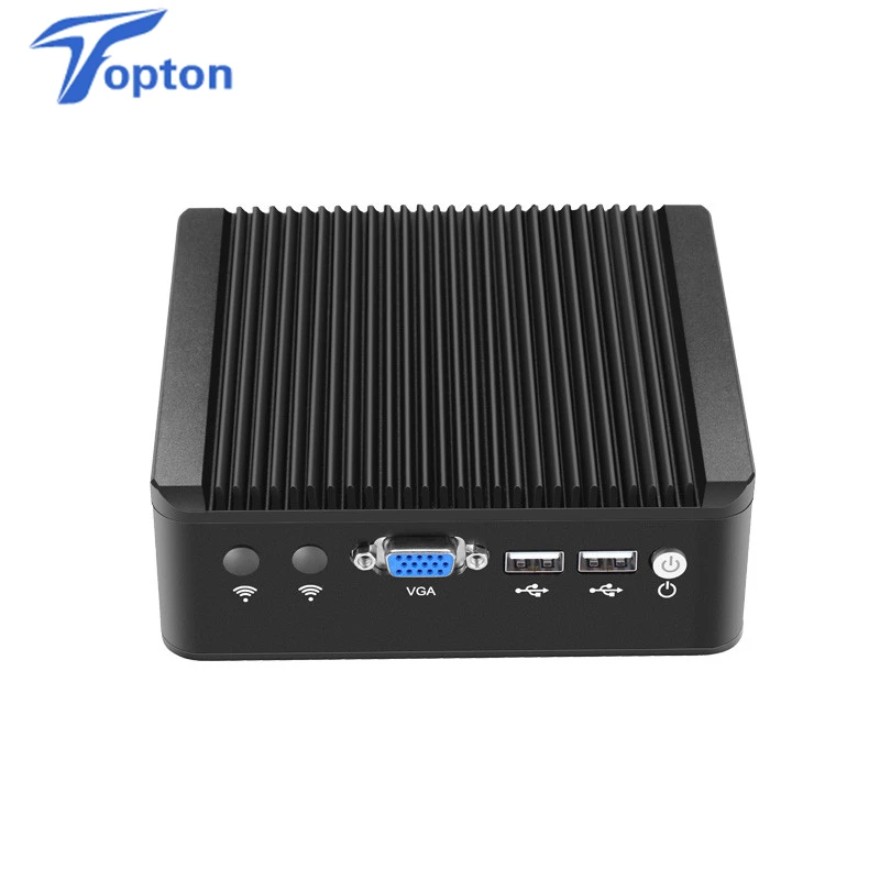 Topton безвентиляторный неттоп Мини ПК J1900 Четырехъядерный 4 * Intel WG82583 Gigabit Lan