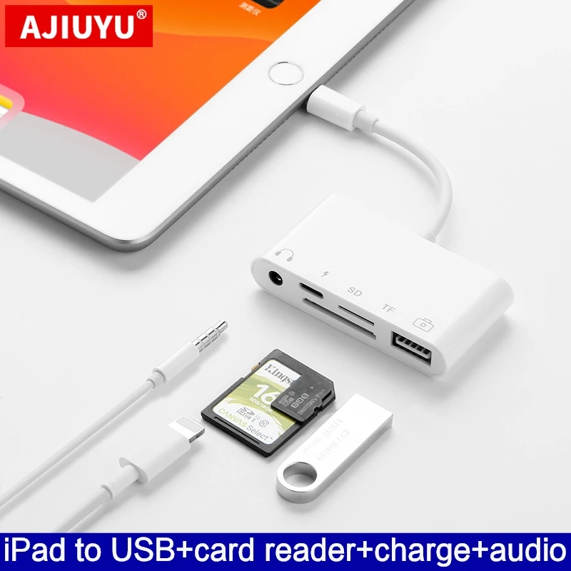AJIUYU OTG USB Lightning для iPad 10 2 9 7 5 кардридер концентратор док станция ipad Air 3 pro mini 4