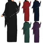 Мусульманский Абаи платье Для женщин поддельные Двойка нерегулярные шаль Макси Кафтан джилбаба уникальный дизайн подходит для церкви Вечерние