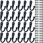 Вешалка для одежды, 24 шт., настенный крючок для халата, вешалка для одежды, без царапин, 50 винтов, Черная