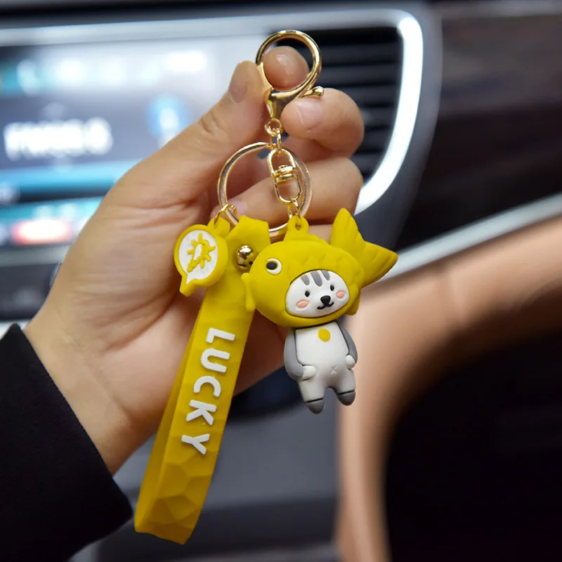 

Cute Animal Keychain Cartoon Fish Head Car Key Chain Bag Doll Pendant Jewelry DIY Accessories Gift Wholesale