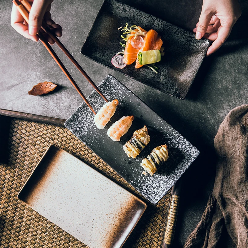 

Creative Japanese Sushi Plate Home High Quality Ceramic Dish Set Salad Steak Tray Tableware Kitchen Supplies Table Decoration