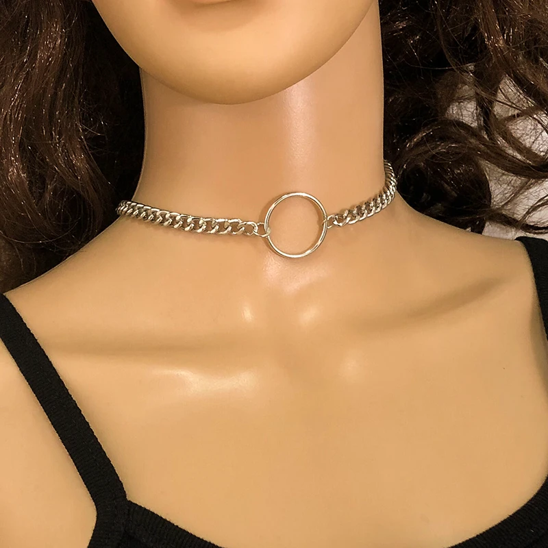 

Punk Big Chain Necklaces for Women Vintage Silver Color Chunky Necklace Female Jewelry Party Accessories