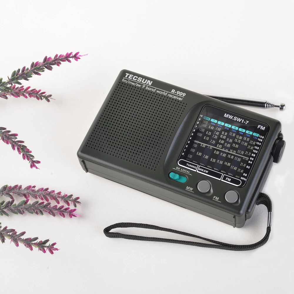 Радиоприемник TECSUN R-909 AM/FM/SW диапазон 1-7 диапазонов 9 Портативный радиоприемник FM: 87