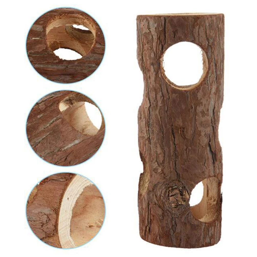 Хомячки для домашних животных деревянные туннели пустотелые стволы дерева зубья