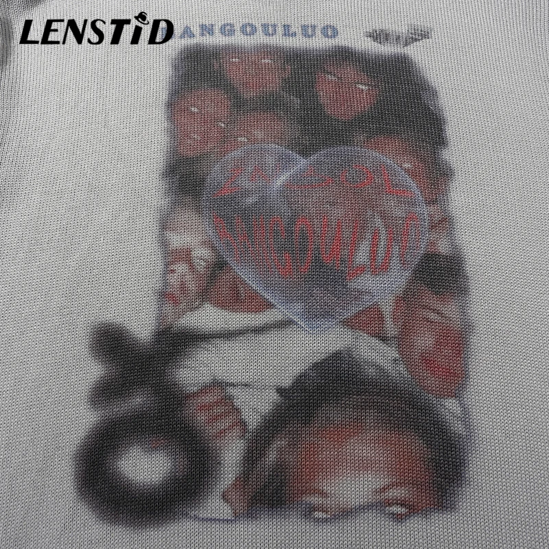 Мужской вязаный джемпер LENSTID в стиле хип хоп свитеры с принтом людей виде