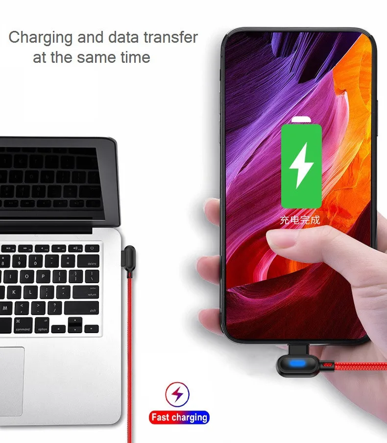 NOHON 90 градусов USB кабель для iPhone XS Max XR X 8 Micro usb type C USBC телефонный кабель для samsung huawei быстрое зарядное устройство USB C кабель