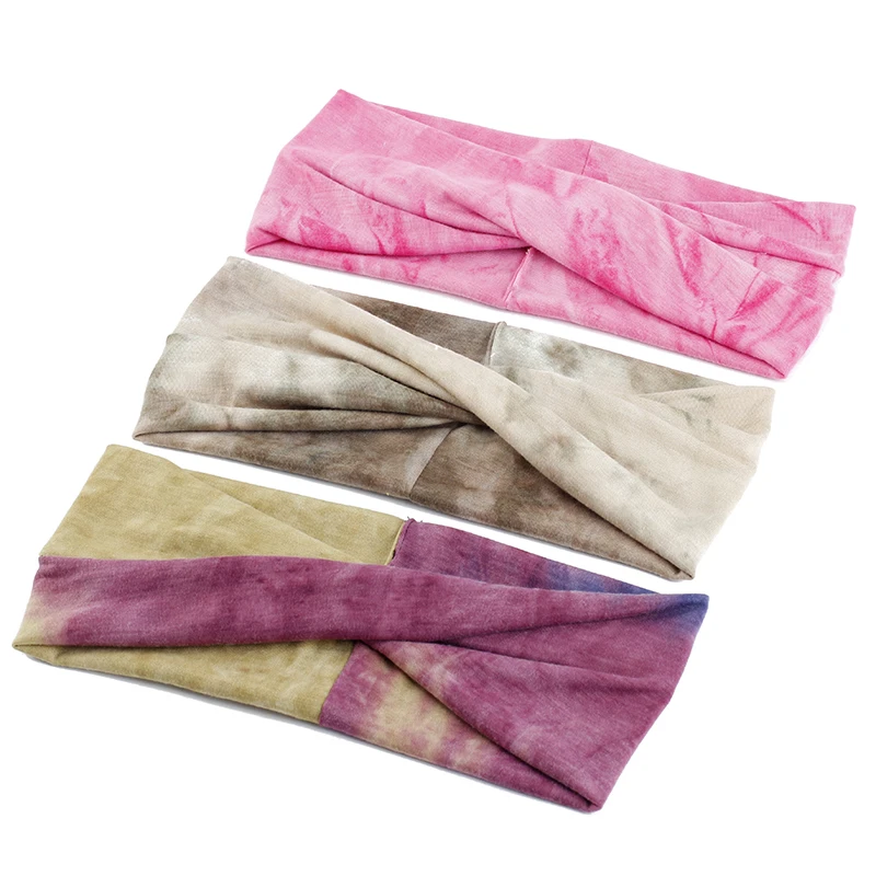 Повязка для волос ярких цветов девушек тюрбан Женская повязка бант эластичный