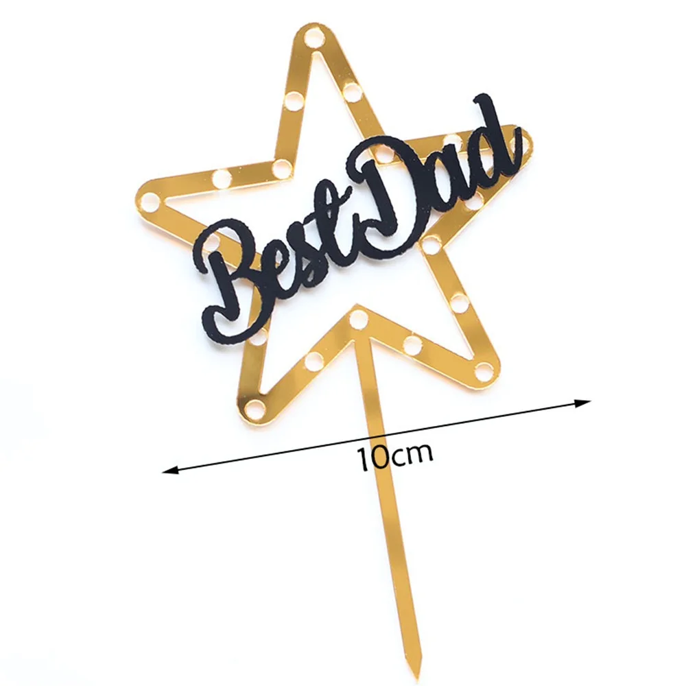 Счастливый День отца акриловый торт Топпер Золотой супер папа Папа Отец