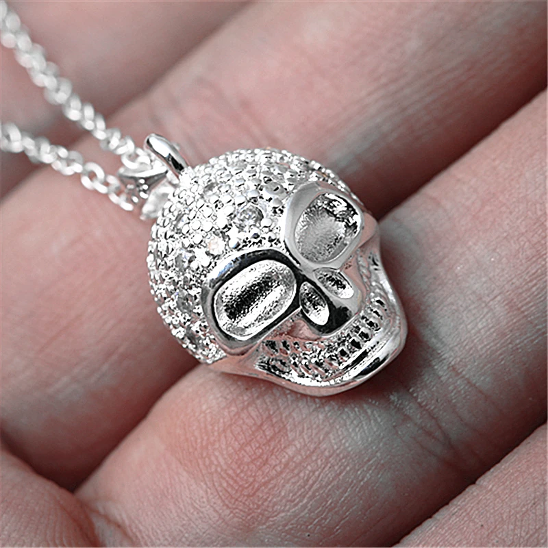 Модная серебряная подвеска персональная темпераментная девушка Череп