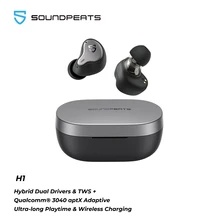 SOUNDPEATS H1 Hybrid Dual-Driver TWS Earphone Bluetooth 5.2 Apt-X QCC3040 HiFi sound Wireless Charging Earbuds 40Hrs Playtime