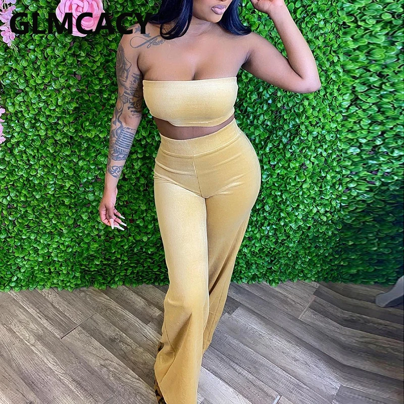 

Шикарные уличные костюмы из двух предметов, топ-труба и повседневные брюки