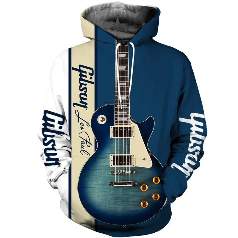 elektrische gitarre blau und weiß 3d alle über gedruckt kleidung neue mode männer frauen casual sweatshirthoodiezip hoodie free globa