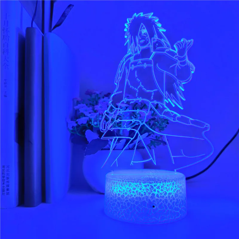 Героя аниме Наруто Учиха Мадара Чистой Земли модель Cool 3d светодиодный Ночной