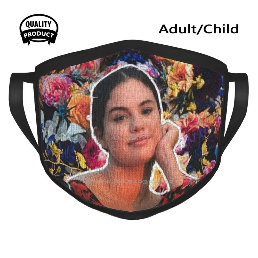 

Selena Gomez Floral Background Dust-Proof Outdoor Mouth Mask Selena Gomez Selena Gomez Floral Flower Paris