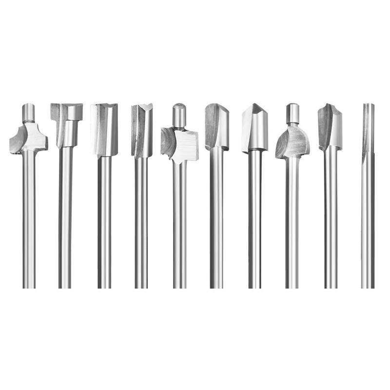

HSS Router Bits Wood Cutter Milling Fits Dremel Rotary Tool Set 10pcs 1/8" 3mm Q17 Dropship