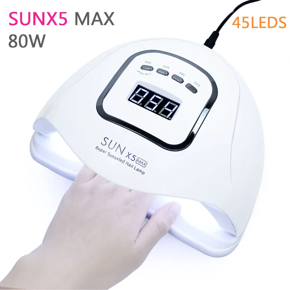 80 Вт УФ лампа Светодиодная для ногтей Сушилка всех гелей лак солнечных лучей