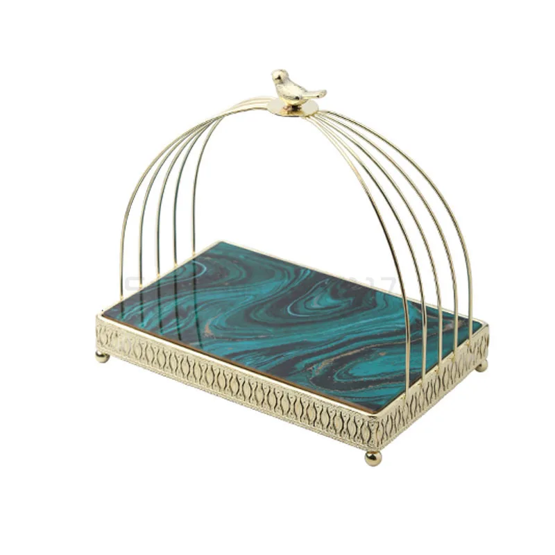 

Nordic creative dessert table tray gold double layer tempered glass cake tray storage rack decoration