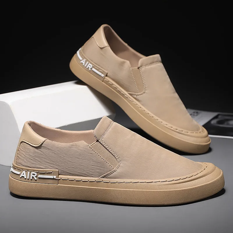 

Кроссовки мужские легкие, повседневная прогулочная обувь, дышащие лоферы, без застежки, летние