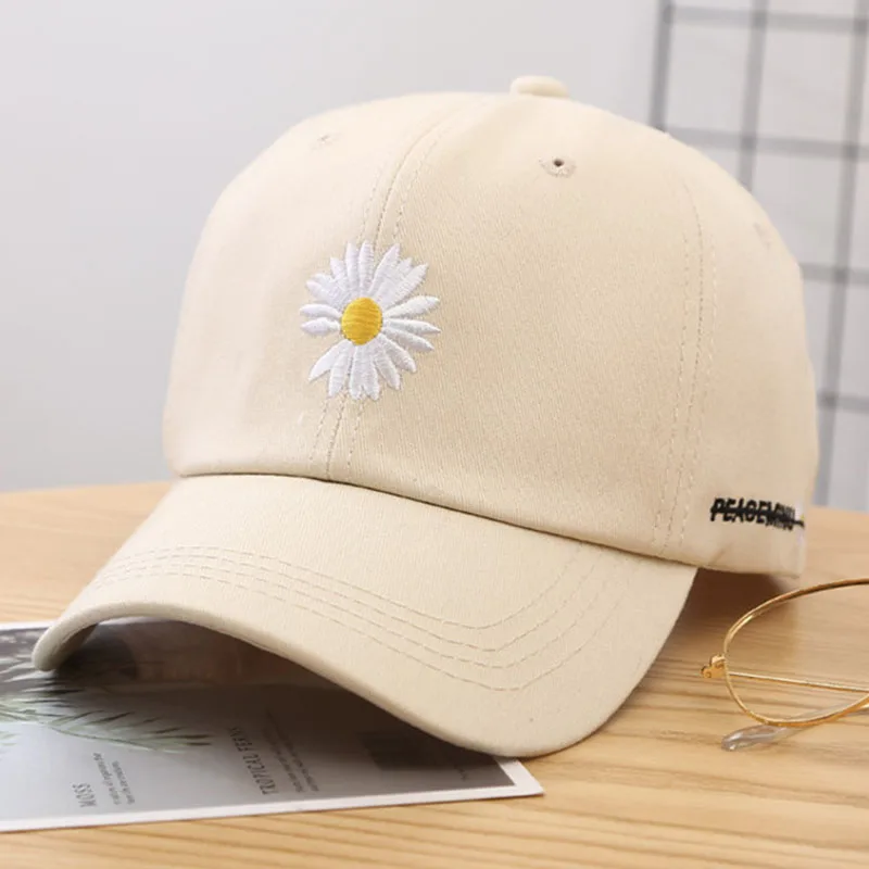 KPOP G-Dragon Small Daisy Baseball Cap Embroidery Peaceminusone Sunscreen Hat Kwon Ji Yong Cap JH4