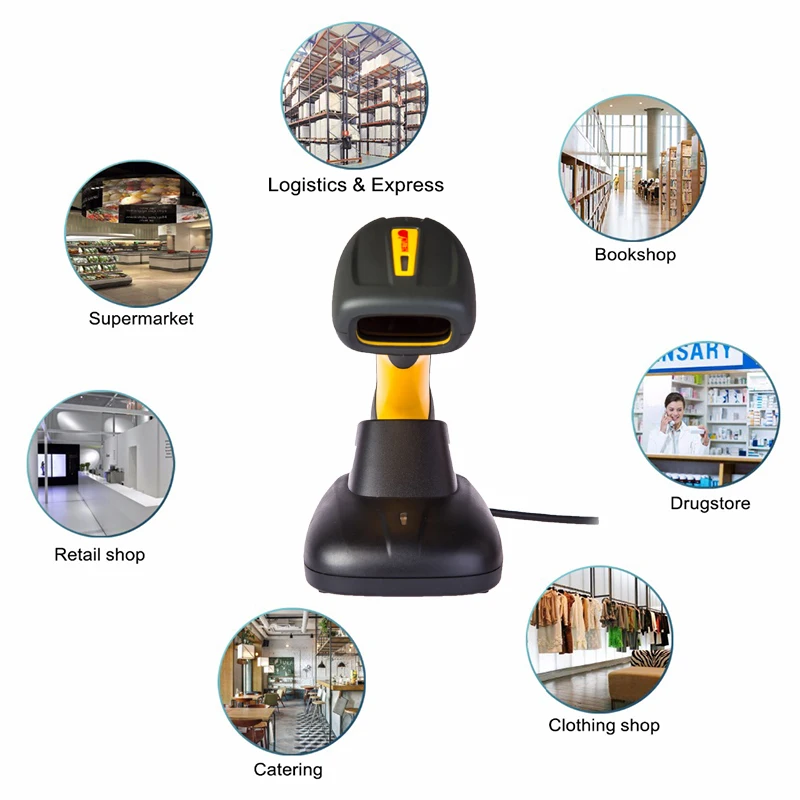 Проводной портативный сканер штрих кодов 2D COMS водонепроницаемый USB QR считыватель