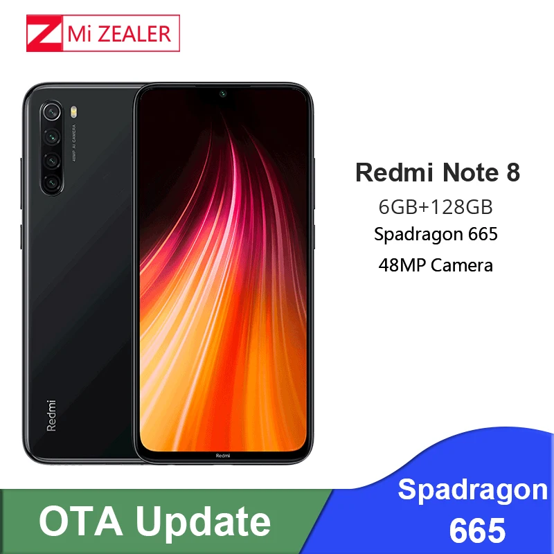Новый Xiaomi Redmi оригинальный Note 8 6 ГБ ОЗУ 128 Гб ПЗУ Snapdragon 665 смартфон 48MP Quad Rea камера