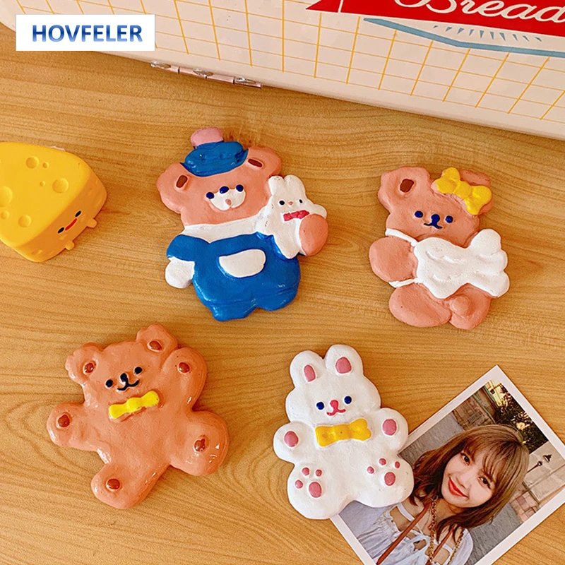 

HOVFELER Kawaii Mini Bear Fridge Magnet Magnetic Stickers Micro Landscape Decoration Home Decor Bunny 3D Notes Magnets