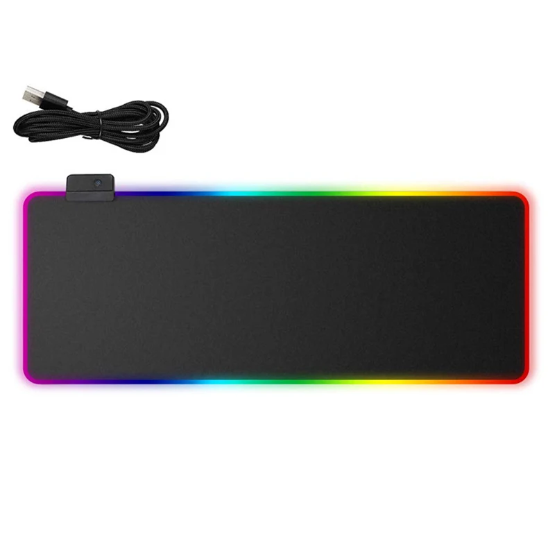 Светодиодный игровой коврик для мыши, RGB, негабаритный, светящийся, USB, светодиодный, с расширенной подсветкой, клавиатура, не скользит, одеяло, коврик для DOTA PUBG