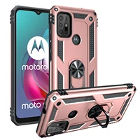 military armor shockproof case for motorola moto g30 g10 magnetic metal ring stand holder soft tpu hard pc protective back cover