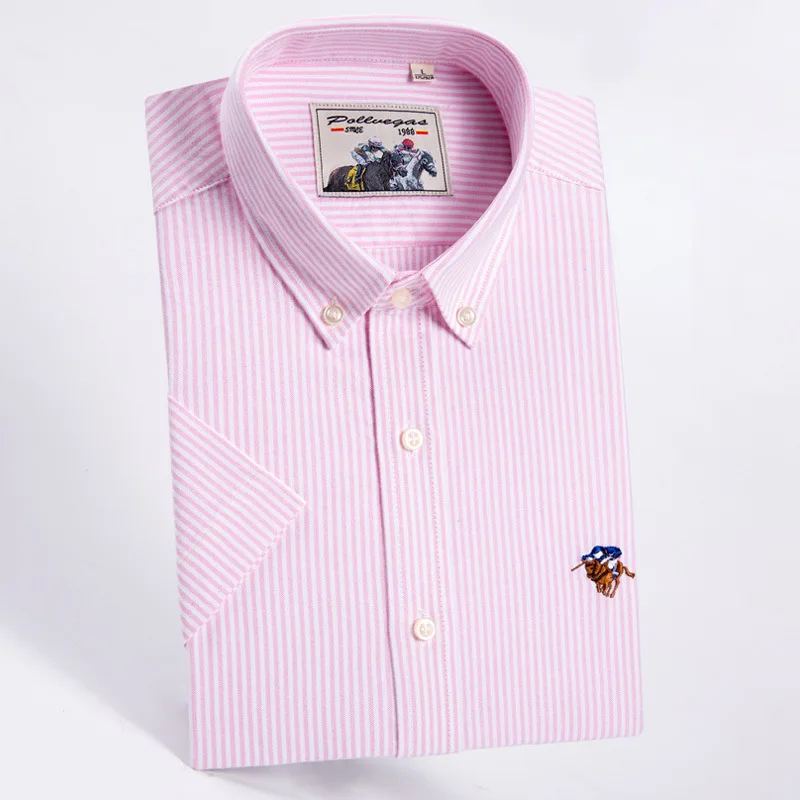 

Paul men's Short Sleeve Shirt young and middle-aged Summer Cotton breathable single lattice half sleeve casual shirt