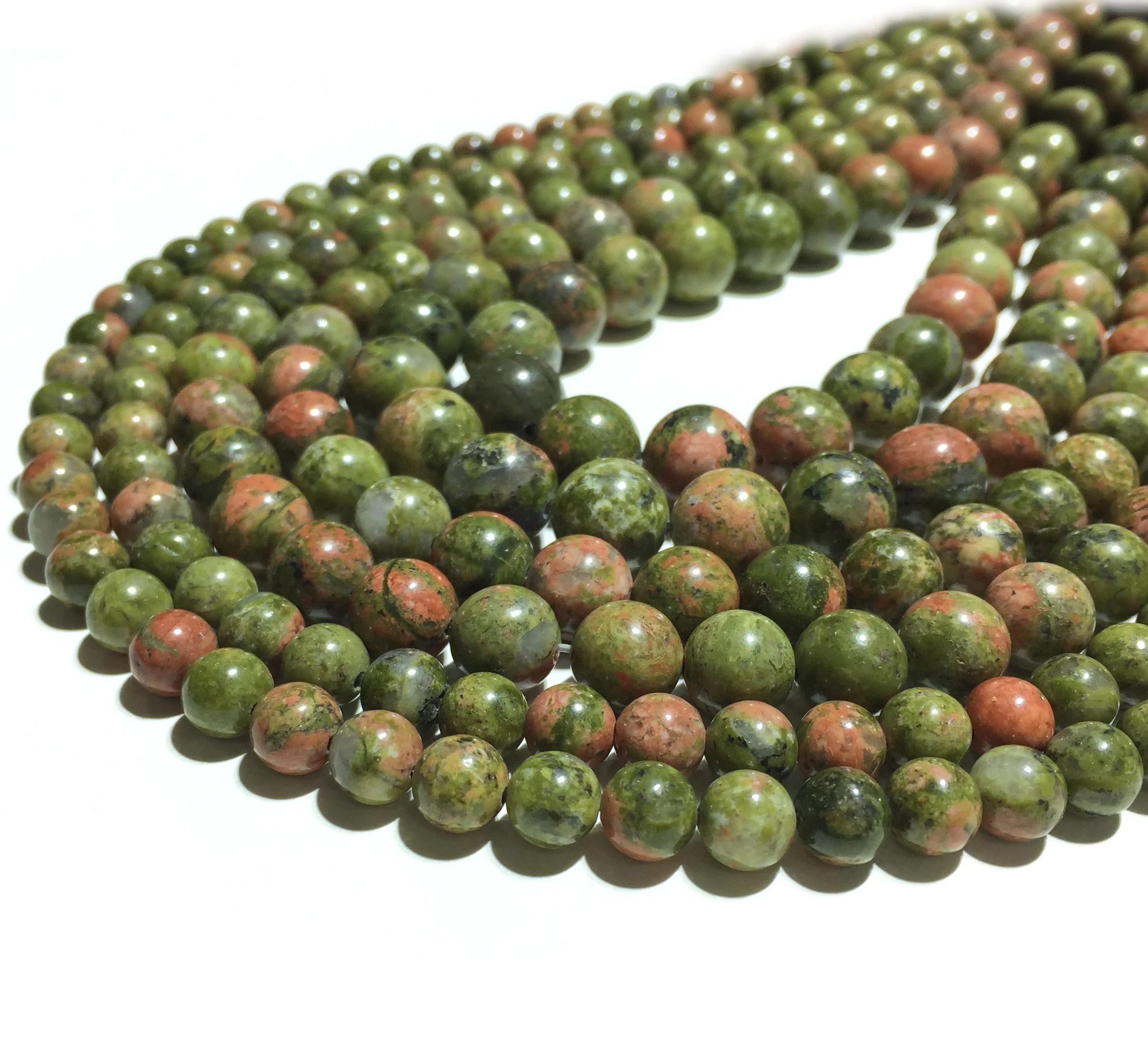 

6mm Natural Gemstone Beads Healing Stone DIY Jewelry Making Bracelet Necklace Accessories Design Unakite Beads Factory Price