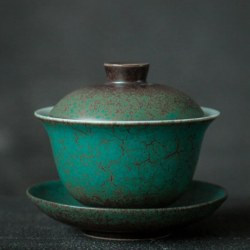 

Antique JianShui Craft Pottery Tea Set Gaiwan Handmade Tureen Cup Saucer Lid Tea Set Supplies Tea Set Decoration Accessories