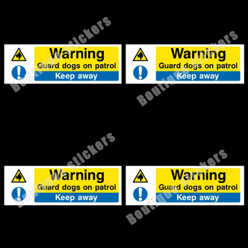

4X Warning Guard Dog Logo or Sticker Reminder Sticker Warning Sticker PVC Waterproof Sunscreen Anti-ultraviolet Die-cutting