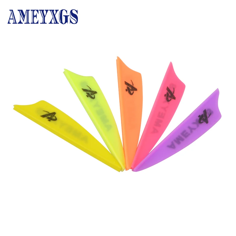 

50pcs Archery Arrow Feather Rubber Vanes 2 Inch Shield Shape Plumage Recurve Compound Bow Hunting And Shooting Accessories