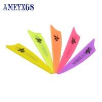 50pcs archery arrow feather rubber vanes 2 inch shield shape plumage recurve compound bow hunting and shooting accessories