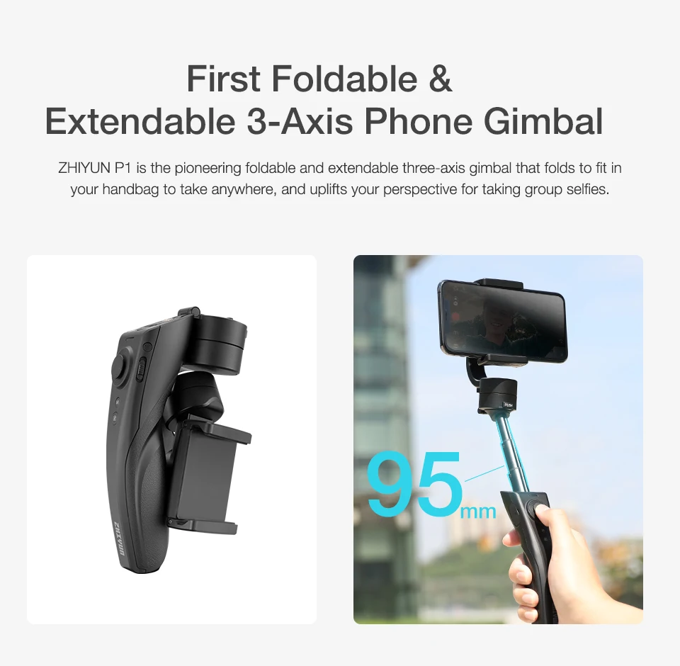 Стабилизатор ZHIYUN P1 Ручной для смартфонов iPhone Samsung Xiaomi 3 оси|Стабилизаторы и