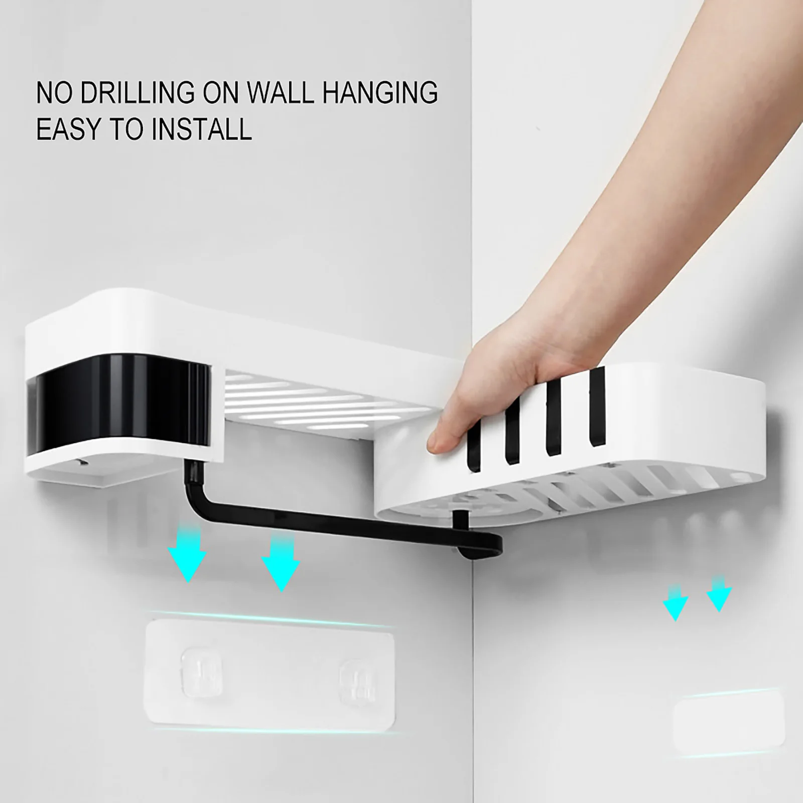 

Bathroom Shower Shelf Corner Shelves Rotating Shampoo Holder Kitchen Mess Storage Rack Organizer Wall Mounted Holder for Home