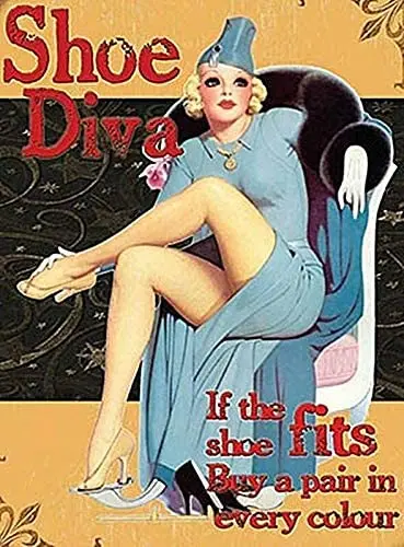 Новый Винтажный Ретро металлический жестяной знак обуви Diva домашний бар клуб